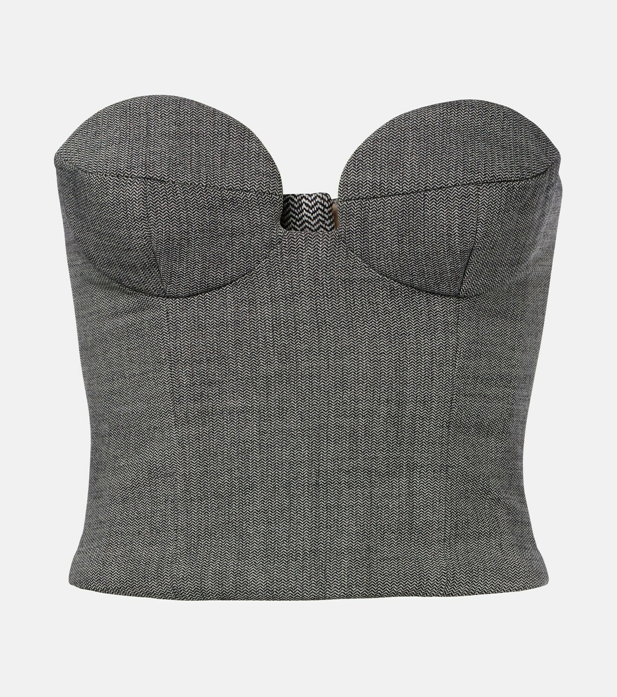 Magda Butrym Herringbone wool-blend bustier top