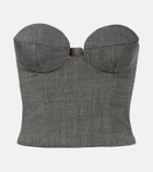 Magda Butrym Herringbone wool-blend bustier top