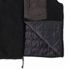 Taion Men's Reversible Fleece Down Vest in Black/Black
