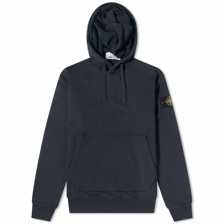 Photo: Stone Island Men's Garment Dyed Popover Hoody in Blue