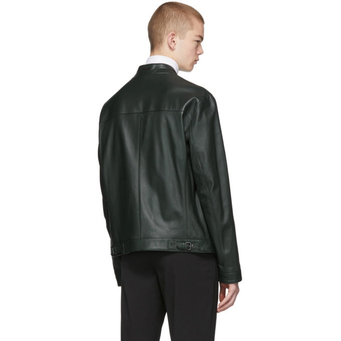 couscous naturpark Konkret Boss Green Leather Regular Fit Jacket BOSS