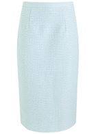 Roland Mouret Tweed Midi Skirt Light Blue