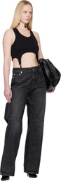 Jean Paul Gaultier Black 'The Garter Bra' Tank Top