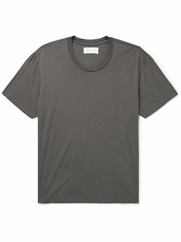 Photo: Les Tien - Garment-Dyed Combed Cotton-Jersey T-Shirt - Gray