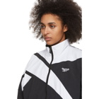 Reebok Classics Black and White Cropped Vector Track Jacket