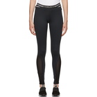 Versace Underwear Black Mesh Writing Leggings