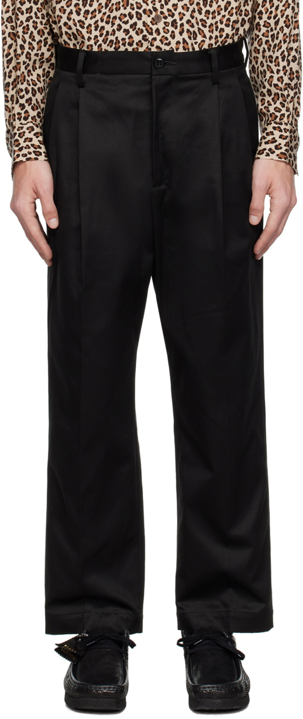 WACKO MARIA Black Pleated Trousers