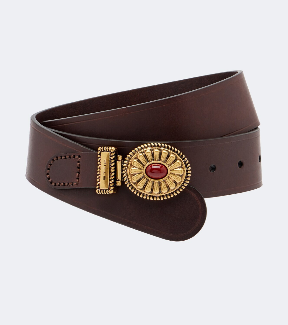 Etro Crystal-embellished leather belt