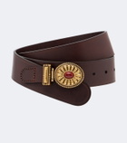 Etro Crystal-embellished leather belt