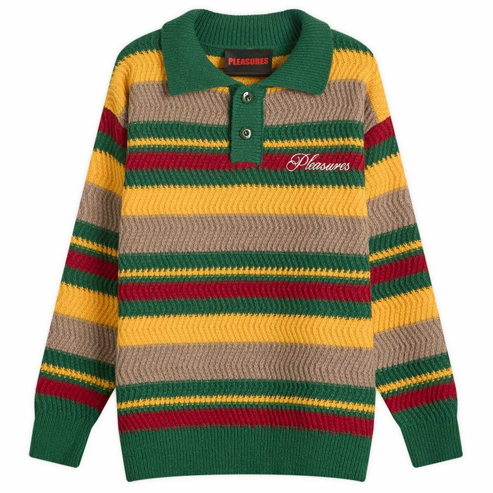 Photo: Pleasures Men's Cooper Kit Polo Sweater in Green