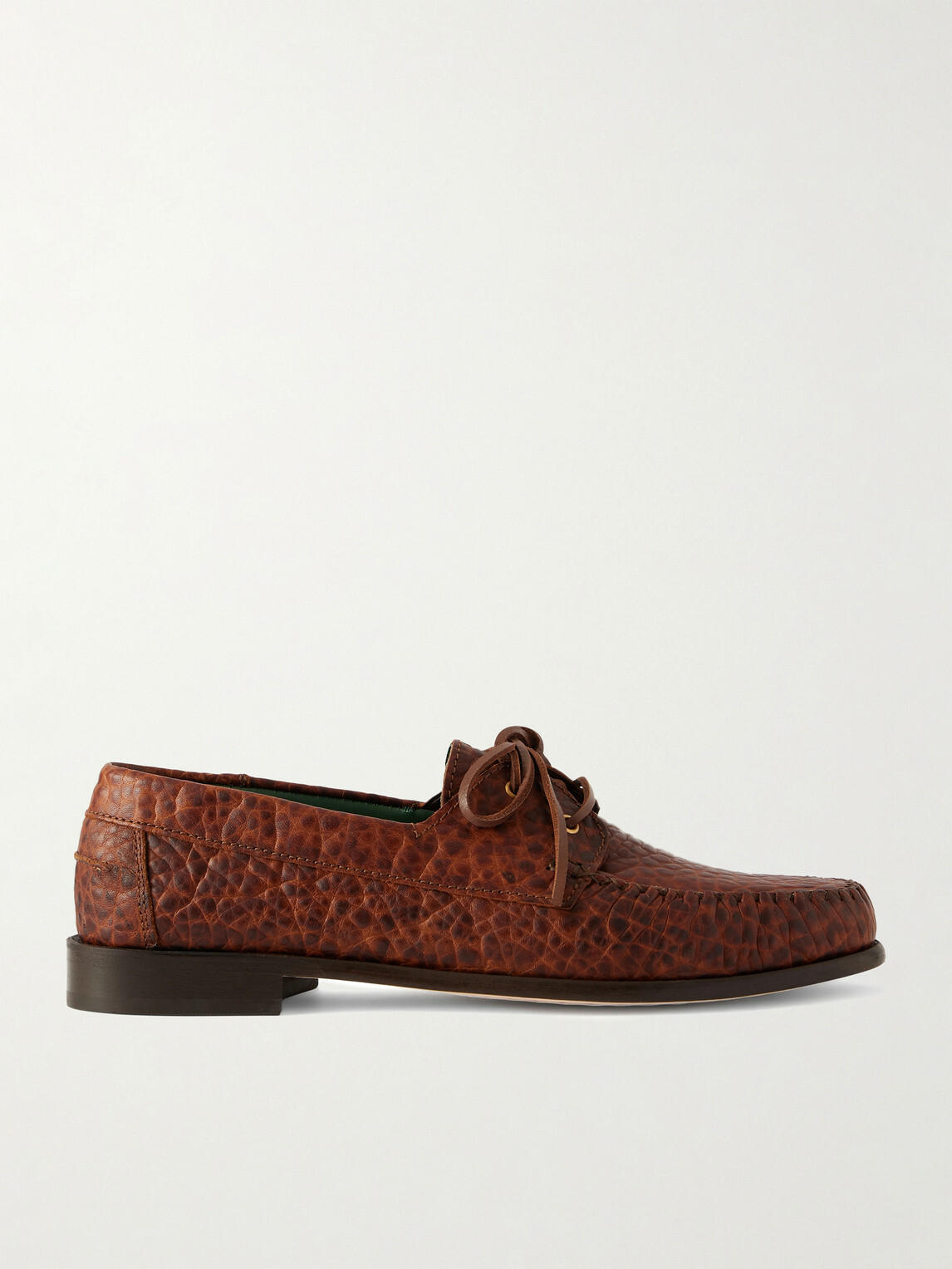 VINNY's - Millo Croc-Effect Leather Boat Shoes - Brown