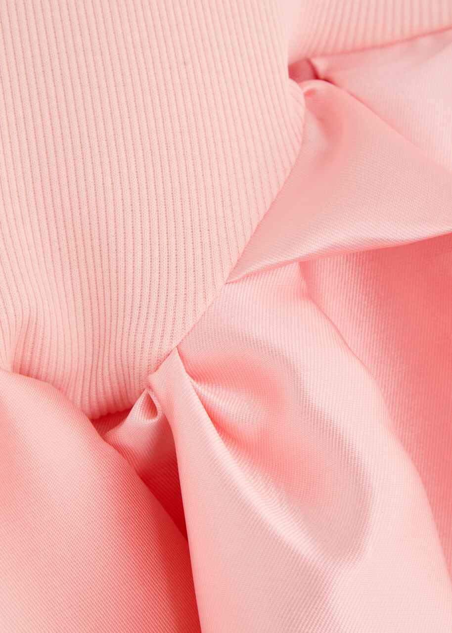 Marques' Almeida Ribbed Stretch-cotton and Taffeta Midi Dress Pink