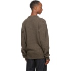 Lemaire Brown Shetland Wool V-Neck Sweater