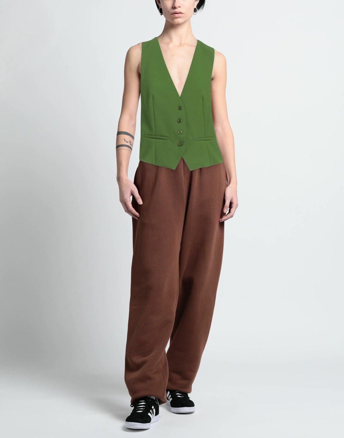 Jucca Womens Tailored Vest in Green
