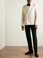 Paul Smith - Slim-Fit Double-Breasted Satin-Trimmed Wool and Mohair-Blend Tuxedo Jacket - Neutrals