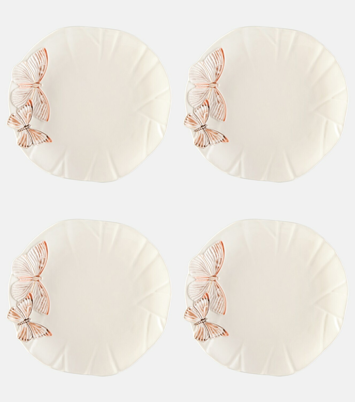 Bordallo Pinheiro Set of 4 ceramic dinner plates by Claudia Schiffer