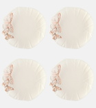 Bordallo Pinheiro Set of 4 ceramic dinner plates by Claudia Schiffer