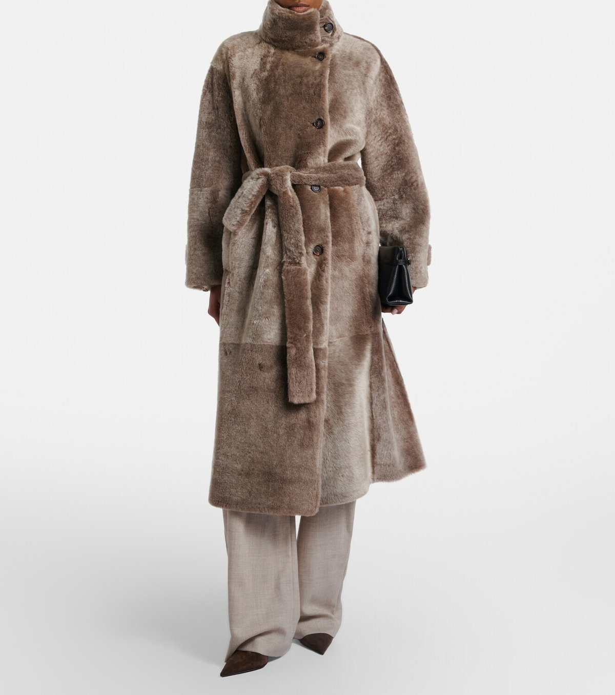 Brunello Cucinelli Shearling wrap coat