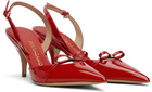 Ferragamo Red Gylla Mini Bow Pump Heels
