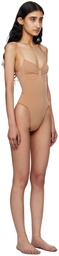 SKIMS Tan Seamless Sculpt Low Back Thong Bodysuit