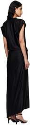 Rabanne Black Wrap Midi Dress