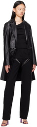Paris Georgia Black Tailored Faux-Leather Jacket