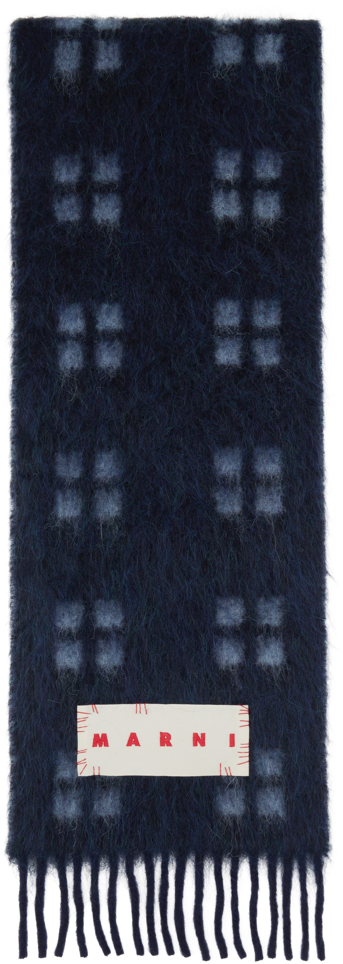 Marni Blue Square Motif Scarf