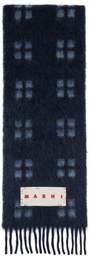 Marni Blue Square Motif Scarf