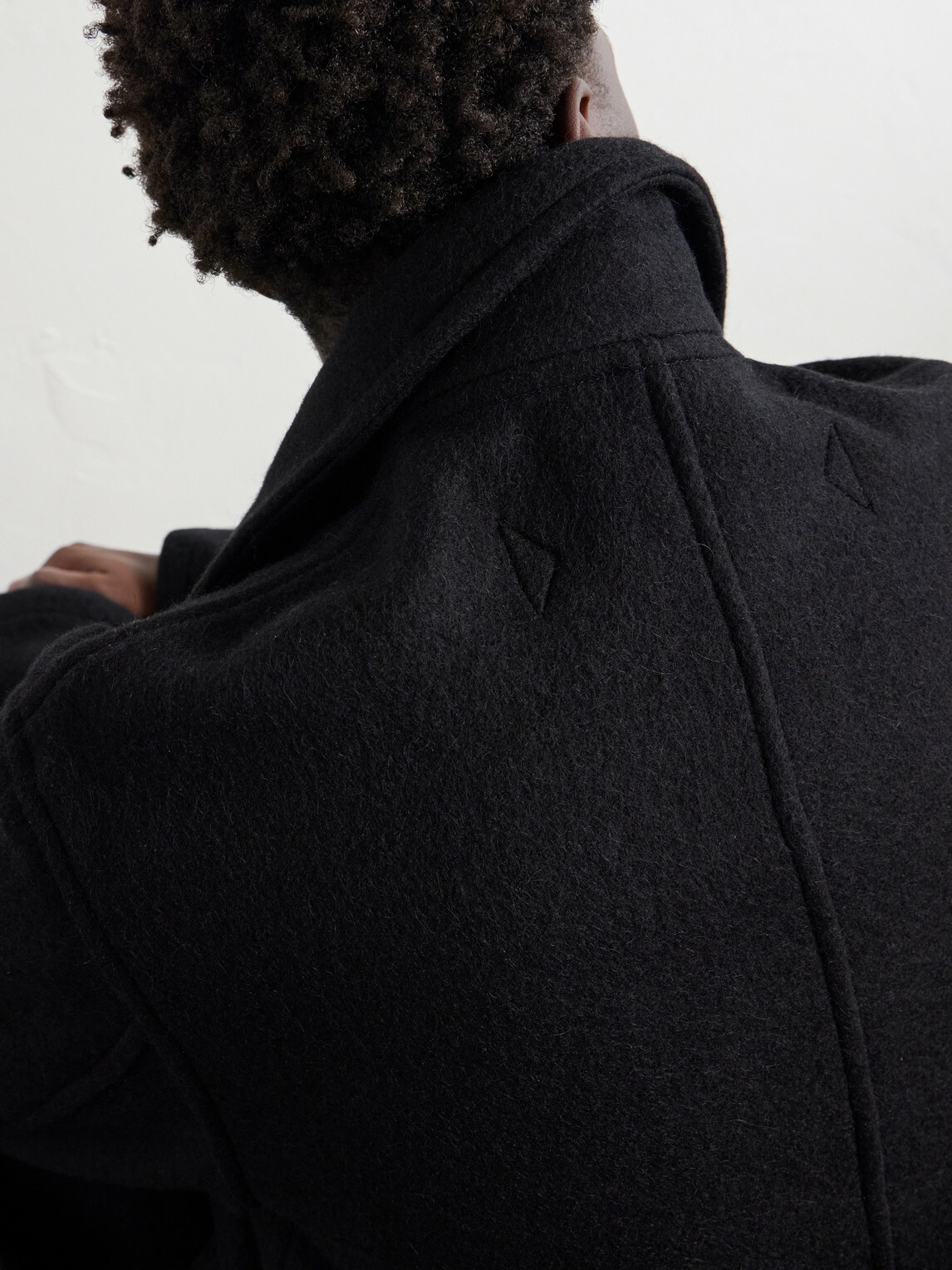 LEMAIRE - Double-Breasted Wool and Alpaca-Blend Felt Coat - Black
