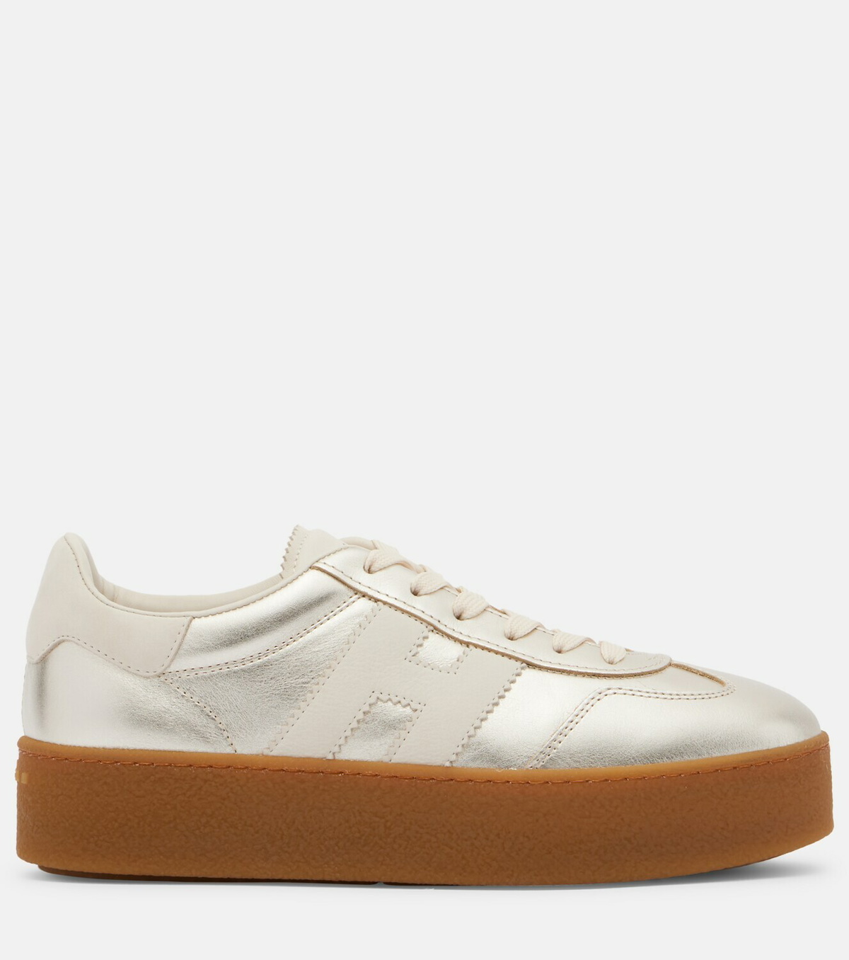Hogan H698 metallic leather platform sneakers