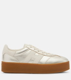 Hogan H698 metallic leather platform sneakers