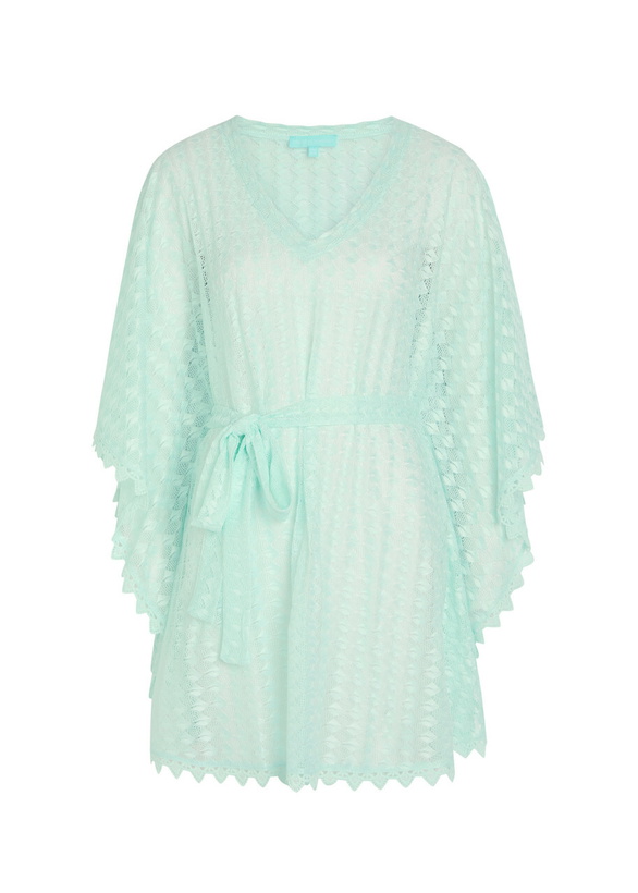 Photo: Melissa Odabash Petra Belted Cover-up Mini Dress - Mint - One Size