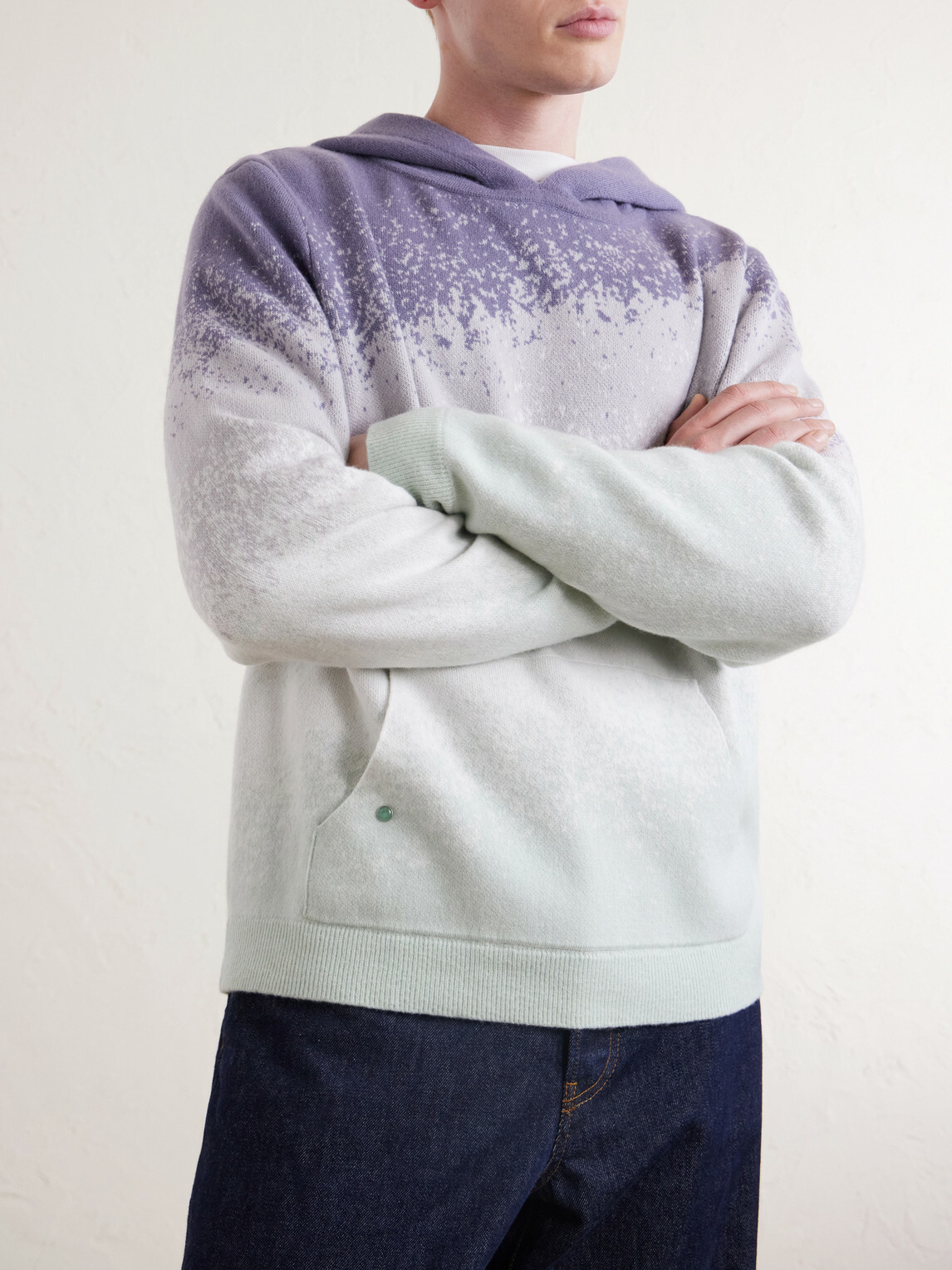 God's True Cashmere - Ombre Cashmere Hoodie - Green