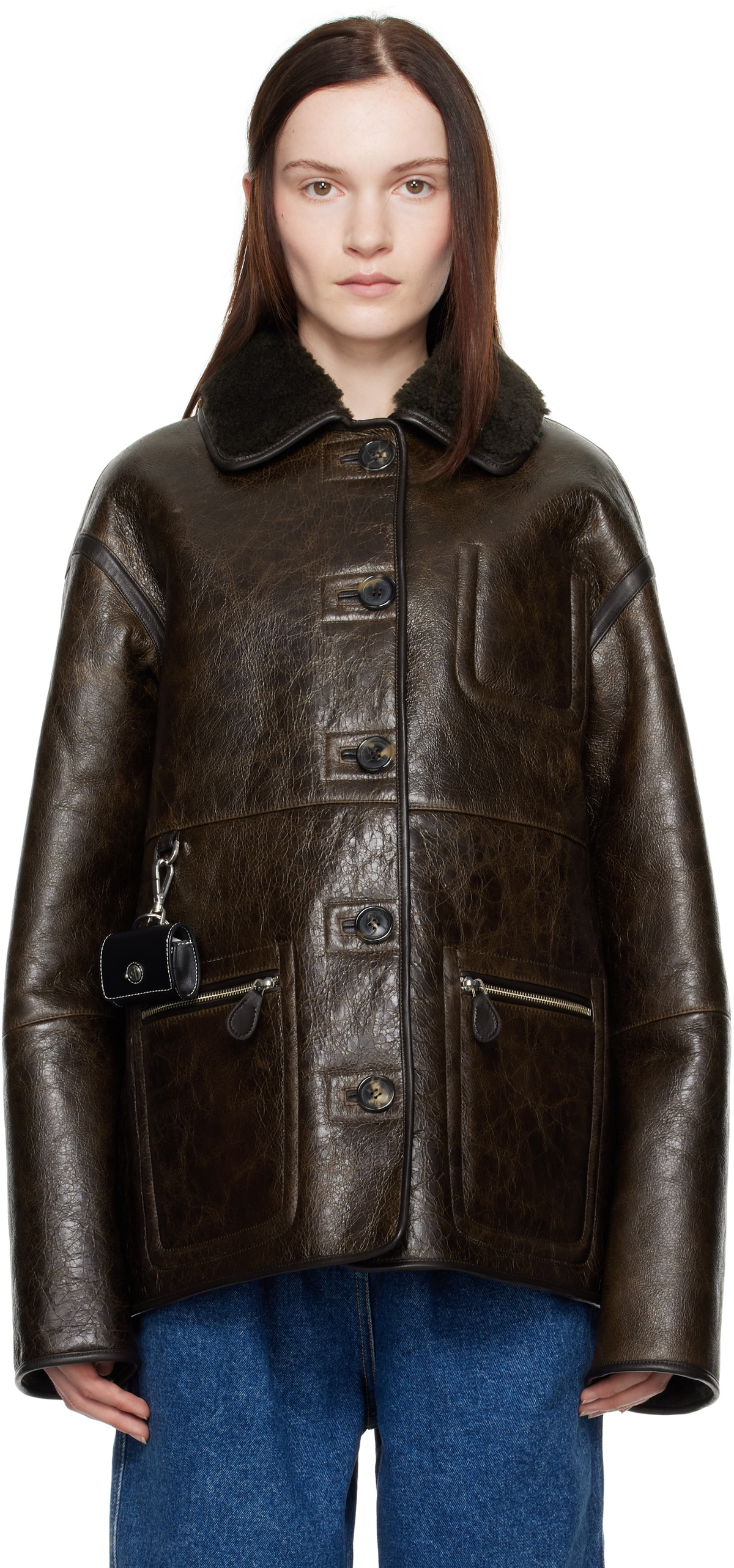 【関税込み】Saks Potts パープル Felix シアリングジャケット Purple Felix Shearling Jacket by Saks Potts on Sale
