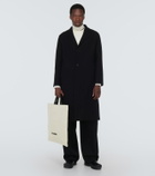 Jil Sander Leather-trimmed canvas tote bag