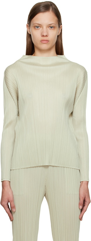 Photo: Pleats Please Issey Miyake Beige Monthly Colors October Sweater