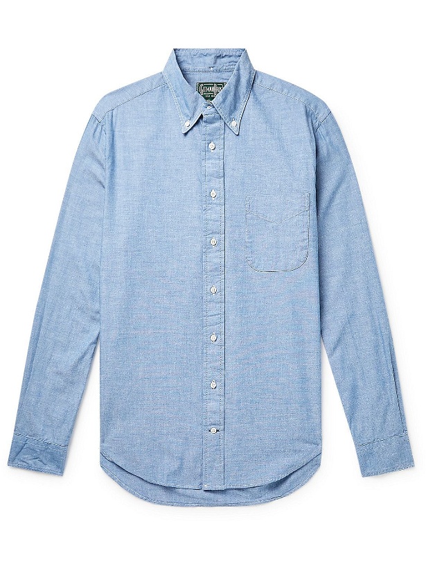 Photo: Gitman Vintage - Button-Down Collar Cotton-Chambray Shirt - Blue