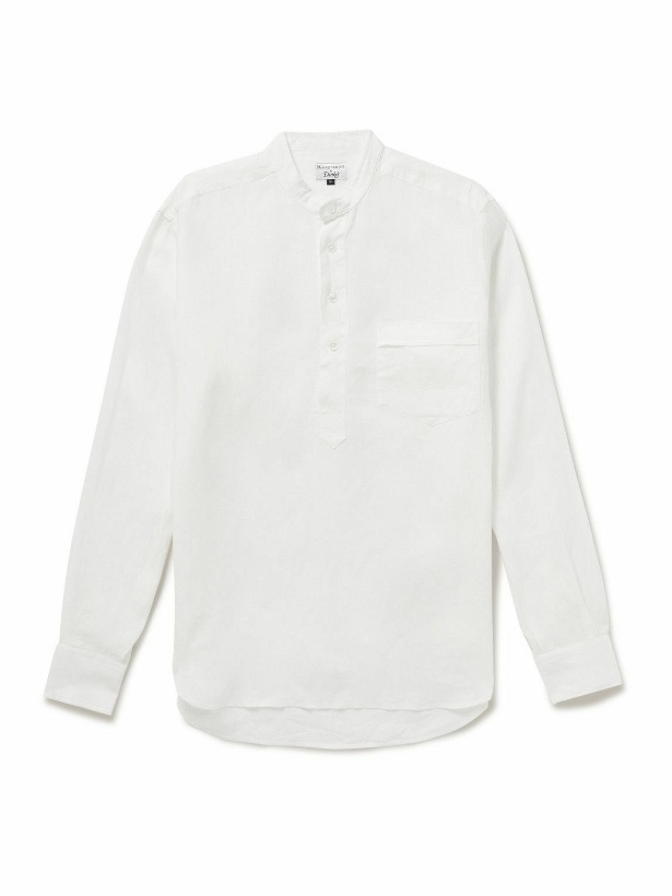 Photo: Kingsman - Grandad-Collar Linen Shirt - White
