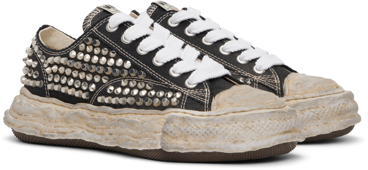 Maison MIHARA YASUHIRO Black Peterson23 OG Sole Studded Canvas Low-Top Sneakers