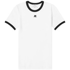 Courreges Women's Courrèges Reedition Contrast T-Shirt in Heritage White/Black