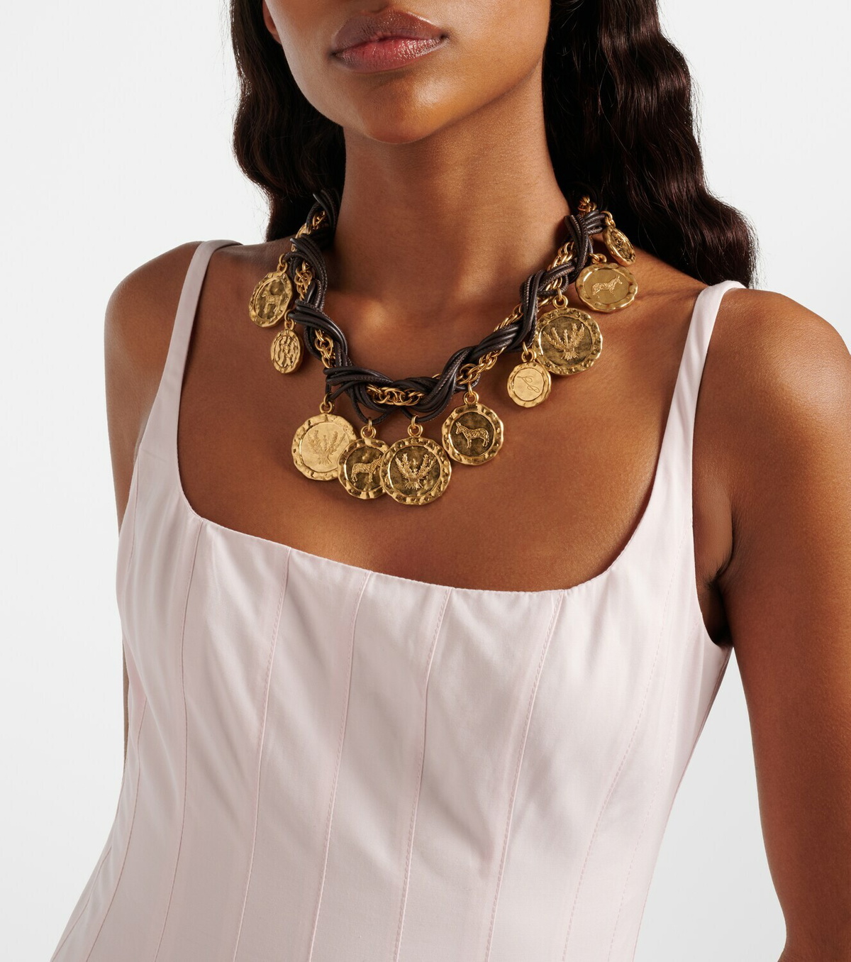 Jacquemus Pièces leather charm necklace