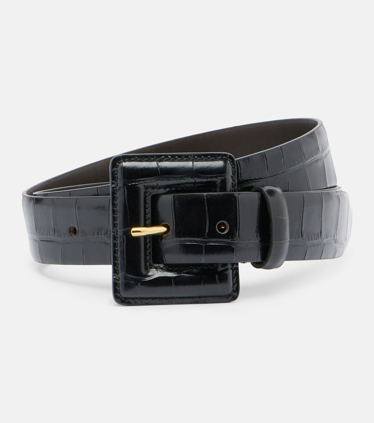 Nour Hammour Soma croc-effect leather belt