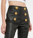 Balmain - High-rise leather pants