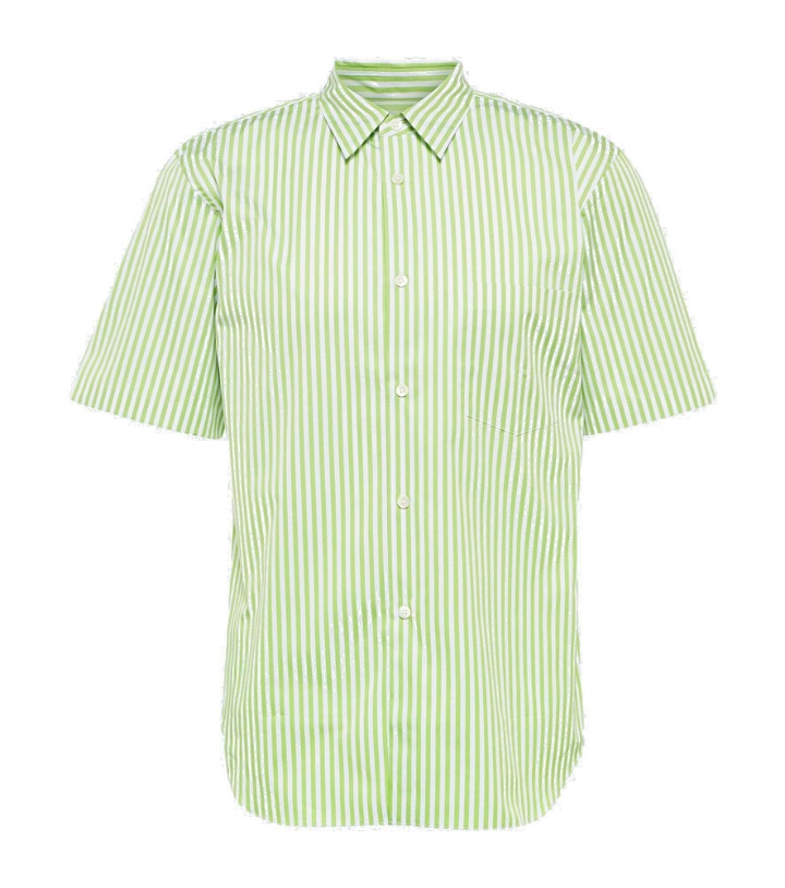 Photo: Comme des Garcons Homme Deux - Striped cotton poplin shirt