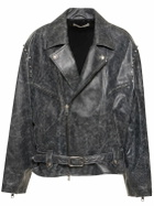 ALESSANDRA RICH - Studded Leather Oversize Biker Jacket