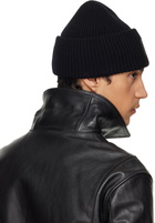 Acne Studios Black Wool Face Logo Beanie