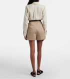 Max Mara Tabacco pleated cotton-blend shorts