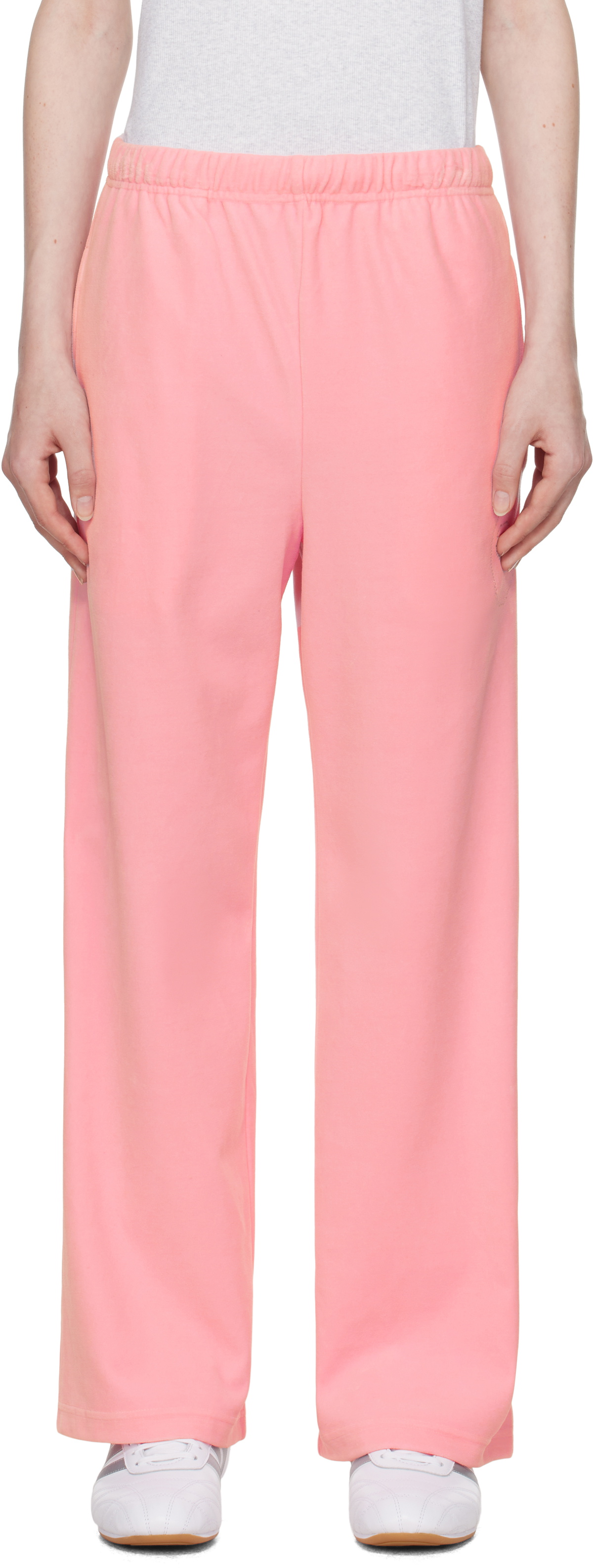 BAPE Pink Crystal Stone Ape Head Velour Lounge Pants