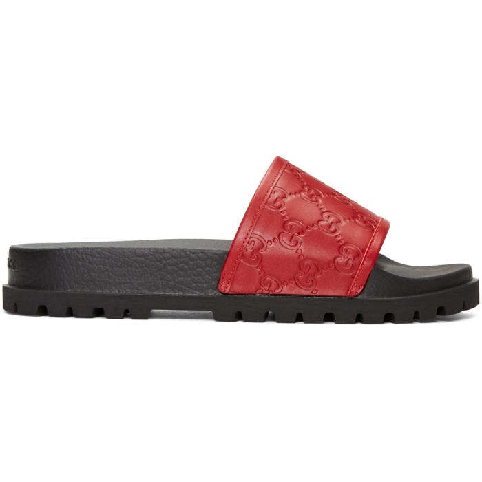 Photo: Gucci Red Pursuit Trek Slide Sandals