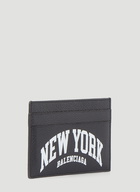 Logo Print Card Holder in Black